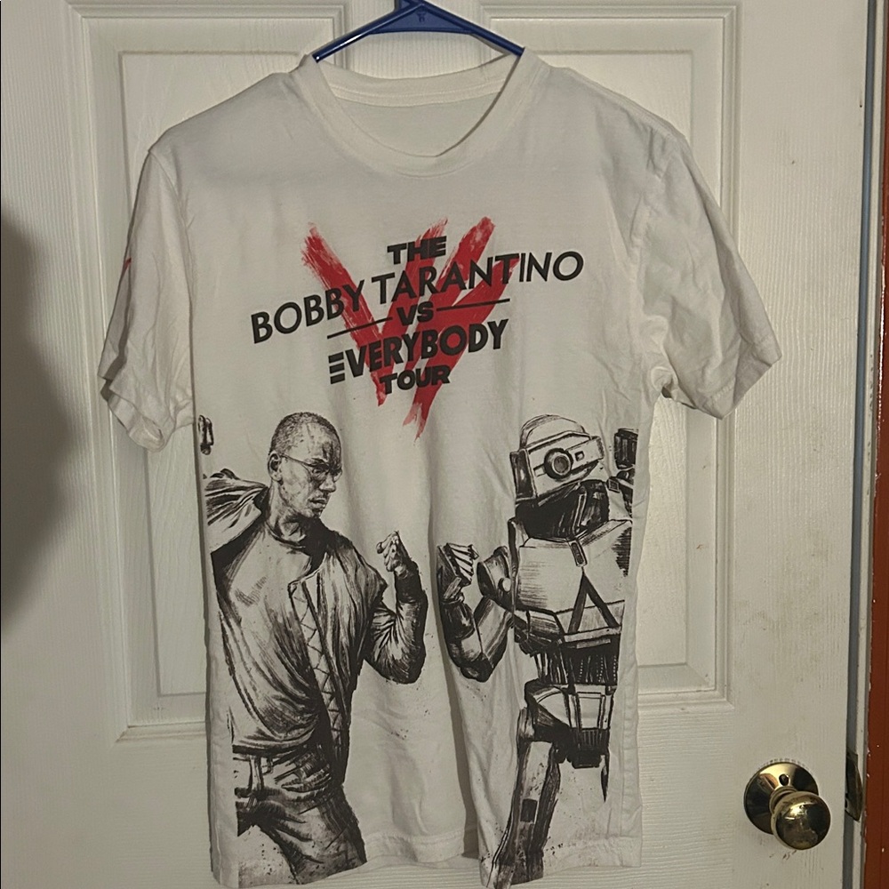 Logic Mens Tshirt Size Small White Bobby Tarantino vs Everybody Tour Hip Hop - Picture 2 of 5